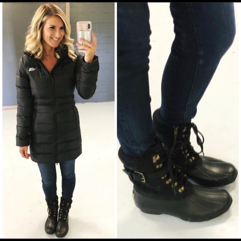 Sperry shearwater black duck boots